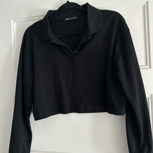 Zara cropped long sleeve shirt